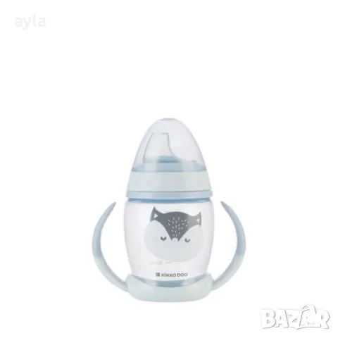 Чаша със силиконов накрайник 200мл Happy face Blue, снимка 1