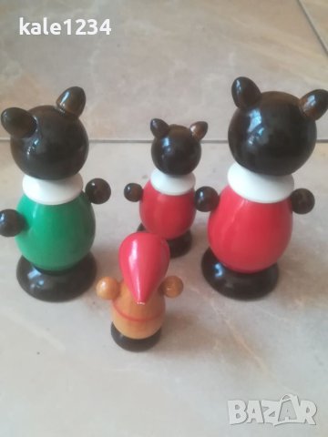 Стари дървени фигурки. СССР. Трите мечки. Руски играчки. Дървена фигурка, снимка 6 - Колекции - 41164666