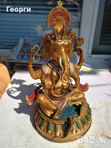 Бронзова Ганеша 27 см., снимка 6 - Колекции - 51493044