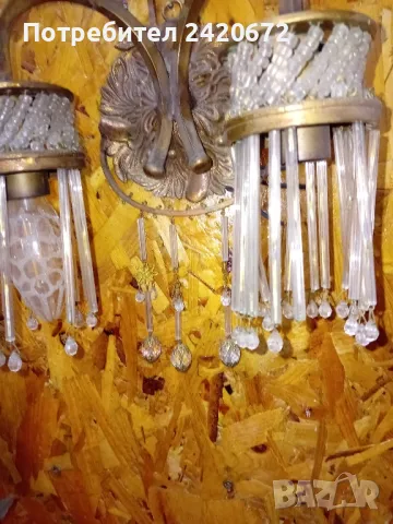 Старинен  кристален  аплик, снимка 6 - Други ценни предмети - 47787315