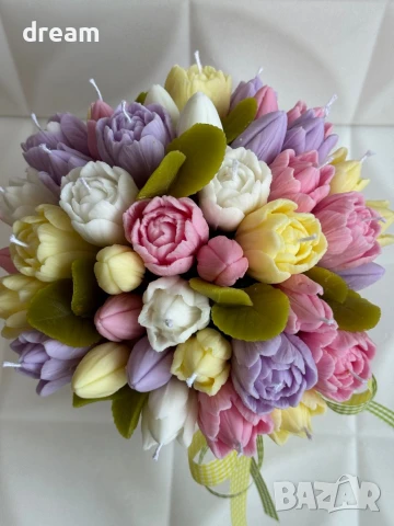 Букет от ароматни соеви свещички, снимка 2 - Подаръци за жени - 46423190