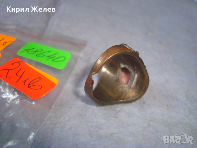 РЕТРО - ВИНТИДЖ АРТ ДЕКО МЕСИНГОВ ПРЪСТЕН 18640, снимка 8 - Пръстени - 36379695