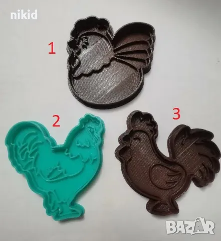 Кокошка Петел Пиле пластмасов резец форма фондан тесто бисквитки