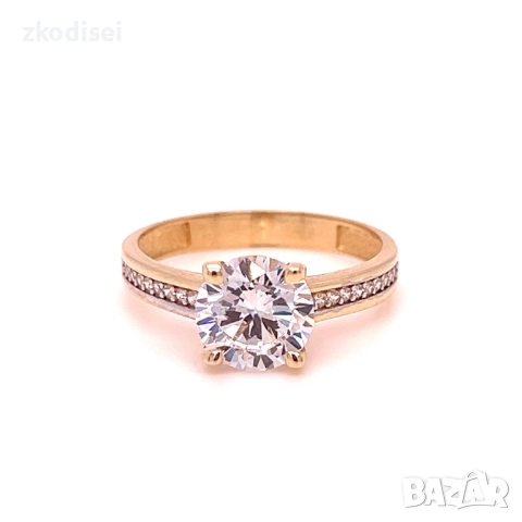 Златен дамски пръстен 3,05гр. размер:59 14кр. проба:585 модел:34470-2