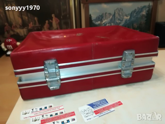 CAVALET-РЕТРО КУФАР ЧЕРВЕНА КОЖА И АЛУМИНИЙ M2205231113, снимка 14 - Антикварни и старинни предмети - 40784021