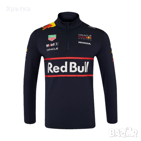 Red Bull Racing F1 Team 1/4 Zip Top - Оригинална мъжка блуза с цип, снимка 2 - Блузи - 52850755