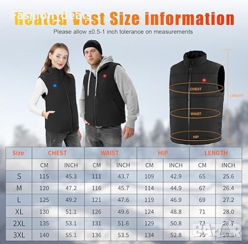 Ново електрическо поларено яке без ръкави Отопляема жилетка грейка за тяло, снимка 5 - Якета - 42535730