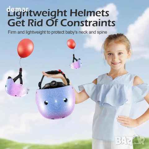 Детска велосипедна каска Odoland за момчета и момичета, регулируема и вентилирана, 5-10 години, снимка 5 - Други - 51180068