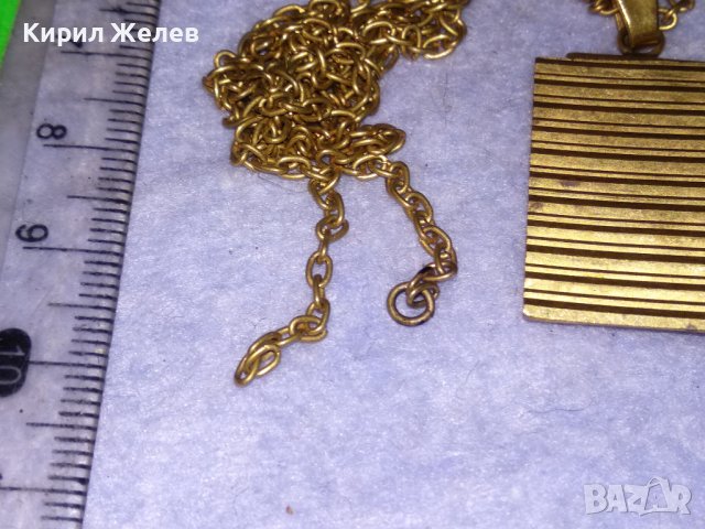 КРАСИВ Стар ПОЗЛАТЕН БРОНЗОВ РЕТРО АР ДЕКО МЕДАЛЬОН с ФИНА БРОНЗОВА с ПОЗЛАТА ЗДРАВА ВЕРИЖКА 38453, снимка 11 - Антикварни и старинни предмети - 41389449