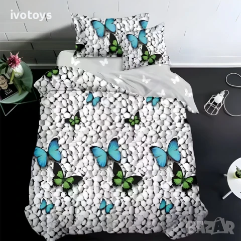 Двулицево спално бельо (размер за приста), 4 части - Модел WS17447, снимка 1