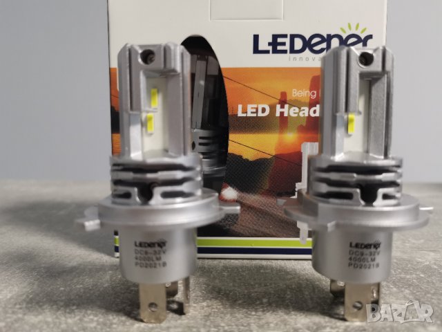LED крушки за фарове, H1 H7 H4 HB3  HB4 9-32V 44W 4000LM 6500K Ledener, снимка 9 - Аксесоари и консумативи - 33797704