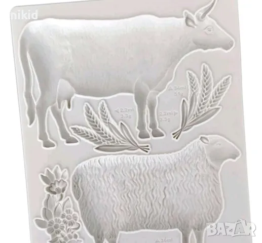 Големи прасе овца крава домашни животни силиконов молд форма фондан шоколад гипс декор, снимка 4 - Форми - 50319609
