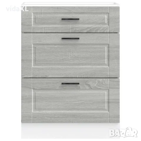 vidaXL Кухненски шкаф Porto, сив сонома, инженерна дървесина, снимка 4 - Шкафове - 56148207