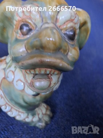  Vintage Large Ceramic Foo Dog Statue      Китаиски порцелан , китайско кучие, снимка 3 - Антикварни и старинни предмети - 41681370