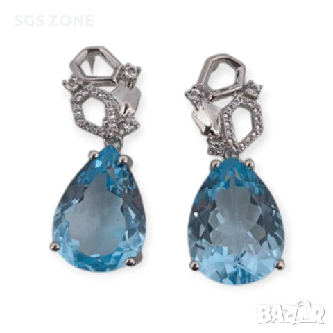 сребърни обеци от Тайланд с естествен топаз