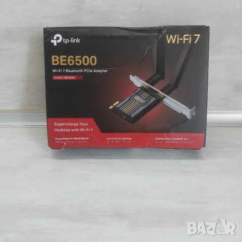 Wi-Fi 7 + Bluetooth 5.4 PCIe Мрежова Карта TP-Link Archer TBE400E (BE6500) – Нова