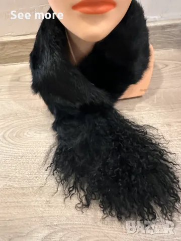 Нестандартен шал/лента за глава естествен косъм заек и лама, снимка 5 - Шалове - 48419372