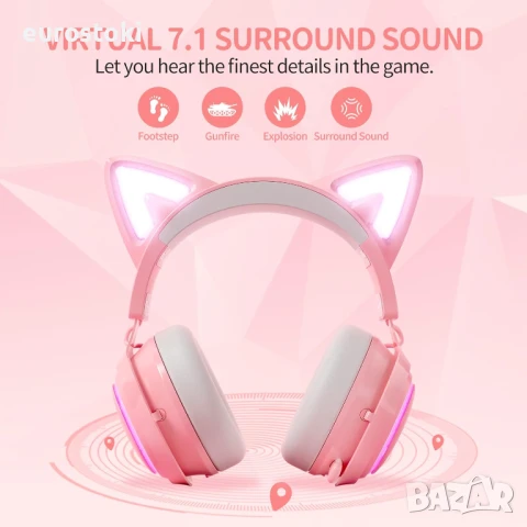 Безжични геймърски слушалки SOMIC GS510, 2.4G, стерео звук с регулируем микрофон, 3 звукови режима, снимка 2 - Аксесоари - 51410189