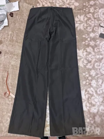 Тъмно зелен дамски панталон с прави крачоли, снимка 2 - Панталони - 47738984