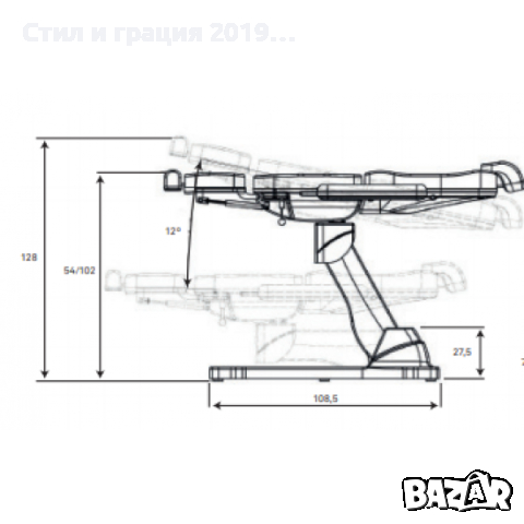 Стол за педикюр Plant (3 мотора) - тъмно сив, снимка 2 - Педикюр и маникюр - 44509746