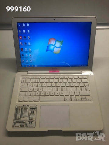 Лаптоп APPLE MacBook A1342 в много добро състояние, SSD, има Windows7, снимка 3 - Лаптопи за работа - 52360260