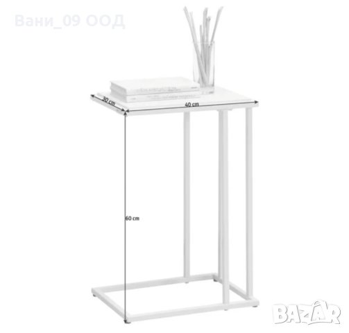 Бяла помощна масичка, снимка 2 - Маси - 42322980