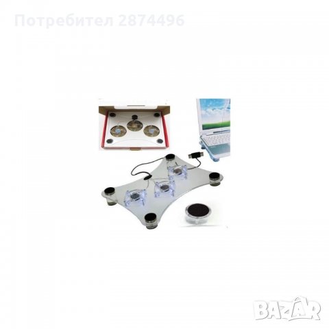 738 USB охладител за лаптоп с 3 неонови вентилатора, снимка 6 - Други стоки за дома - 35799740