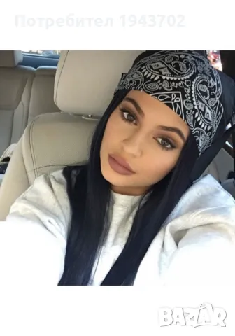 Кърпа за глава бандана Bandana в черно, снимка 3 - Шалове - 47840195