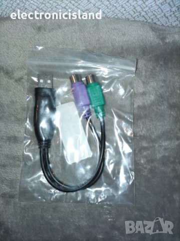 Преходник USB мъжки към двоен PS/2, PS2 женски адаптер за клавиатура и мишка конектор порт компютър, снимка 9 - Други - 39149900