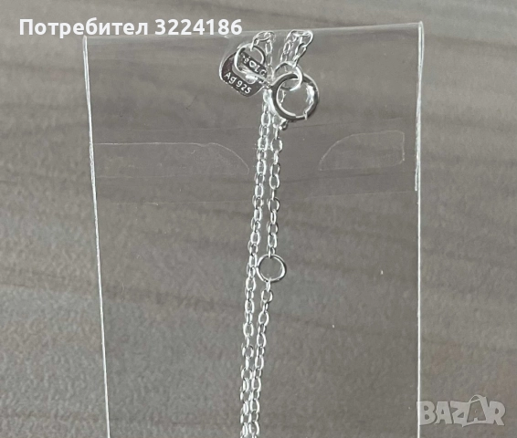 Сребърен синджир Сърце и Безкрайност, снимка 3 - Колиета, медальони, синджири - 52433131