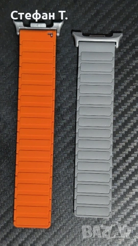 Каишка за Samsung Watch8 44mm - Сиво-оранжева, снимка 2 - Смарт гривни - 53771340