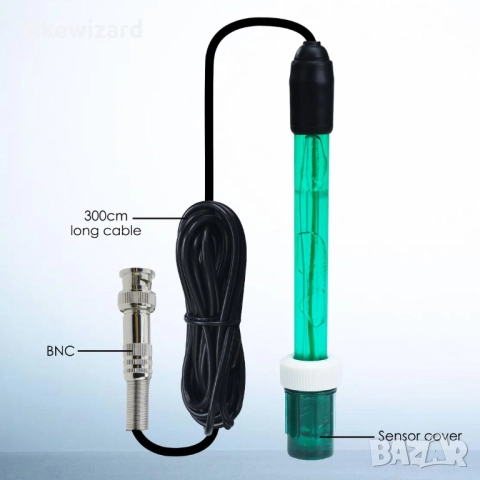 ORP електрод, сменяем, с BNC конектор, дълъг кабел, 300 см, висока прецизност (-1999 до 1999 mV) НОВ, снимка 4 - Басейни и аксесоари - 51516783