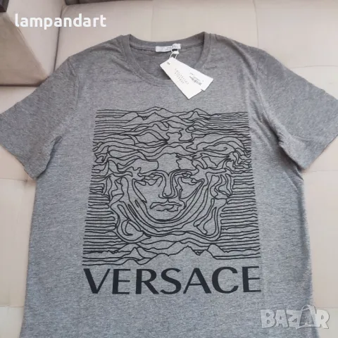 Тениска Versace Medusa сива, снимка 3 - Тениски - 37676303