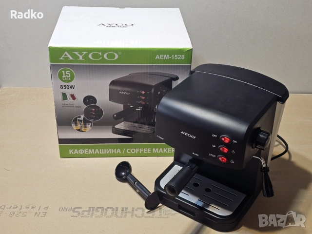Еспресо машина AYCO 15 bar 850W с кутия, снимка 3 - Кафемашини - 53763729