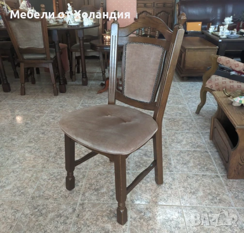 4 дъбови стола с дамаска