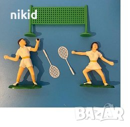Тенис сет пластмасови фигурки играчи украса за торта декор топери, снимка 3 - Фигурки - 37960625