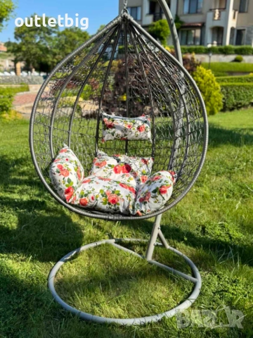 Люлка градинска висяща люлка тип гнездо,яйце–Промоция, снимка 5 - Градински мебели, декорация  - 52243319