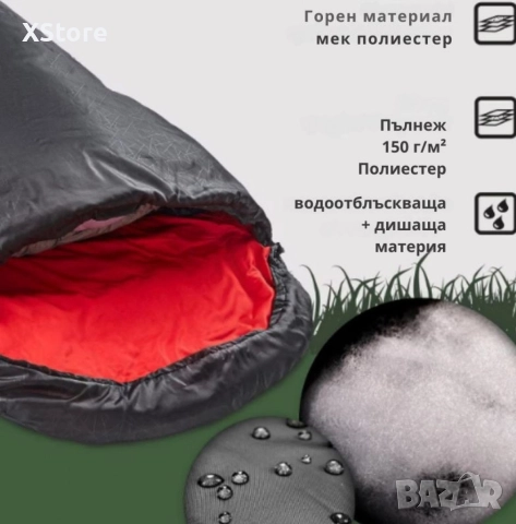 Лек летен спален чувал Living & Garden в син и червен цвят, снимка 4 - Други стоки за дома - 52588779