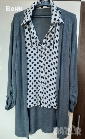 Дамска риза с жилетка 2 в 1