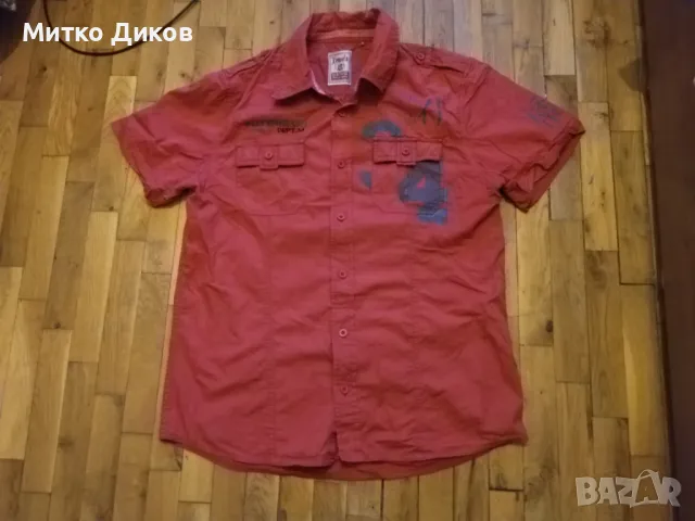 Риза Кенвело винтидж маркова памук размер Л тарикатска  отлична№34 надпис