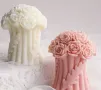 3D Ваза с рози Голям силиконов молд форма за свещи гипс, снимка 3