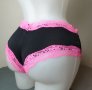 M/L луксозни черни бразилиани с розова дантела , снимка 3