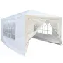 Градинска шатра павилион 3x4x2.5 м бяла – Парти шатра със стени, 4 прозореца и вход с цип, снимка 2
