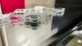 Van Cleef & Arpels VCA 5 Motifs Silver Green Malachite Diamonds Vintage Alhambra Дамска Гривна, снимка 8