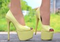 Обувки на ток - жълти  GM10, снимка 4