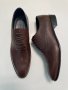 Мъжки кожени официални обувки - Тъмнокафяви - 43, снимка 1 - Официални обувки - 41585677