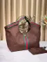 Gucci Луксозна Дамска Чанта С Монограм Зелено-Червена Лента И Несесер - Различни Цветове Код SEM-784, снимка 11