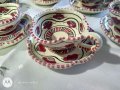 Италиански ръчно рисуван керамичен сервиз за кафе S.C.O Orvieto Italy. Интересен разчупен дизайн., снимка 2