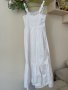Нова дълга елегантна бяла рокля one size размер волани ластична горна част 100% памук памучна рокля , снимка 10