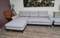 Сив ъглов диван от плат и табуретка "Alexis", снимка 8